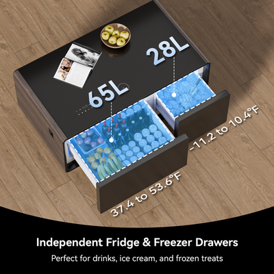 Livtab LT90 FreezerX Smart Coffee Table with Fridge and Freezer