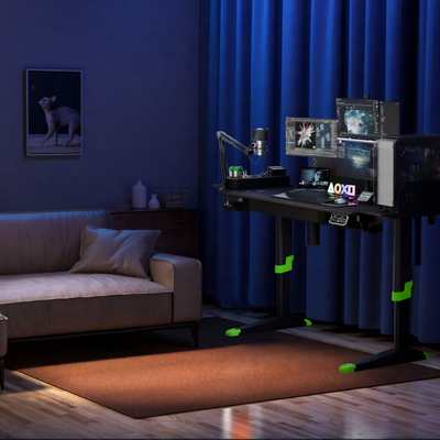 Livtab Cyberone Standing Desk with drawer -Dual Motor, cable management