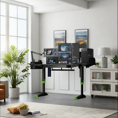 Livtab Cyberone Standing Desk with drawer -Dual Motor, cable management