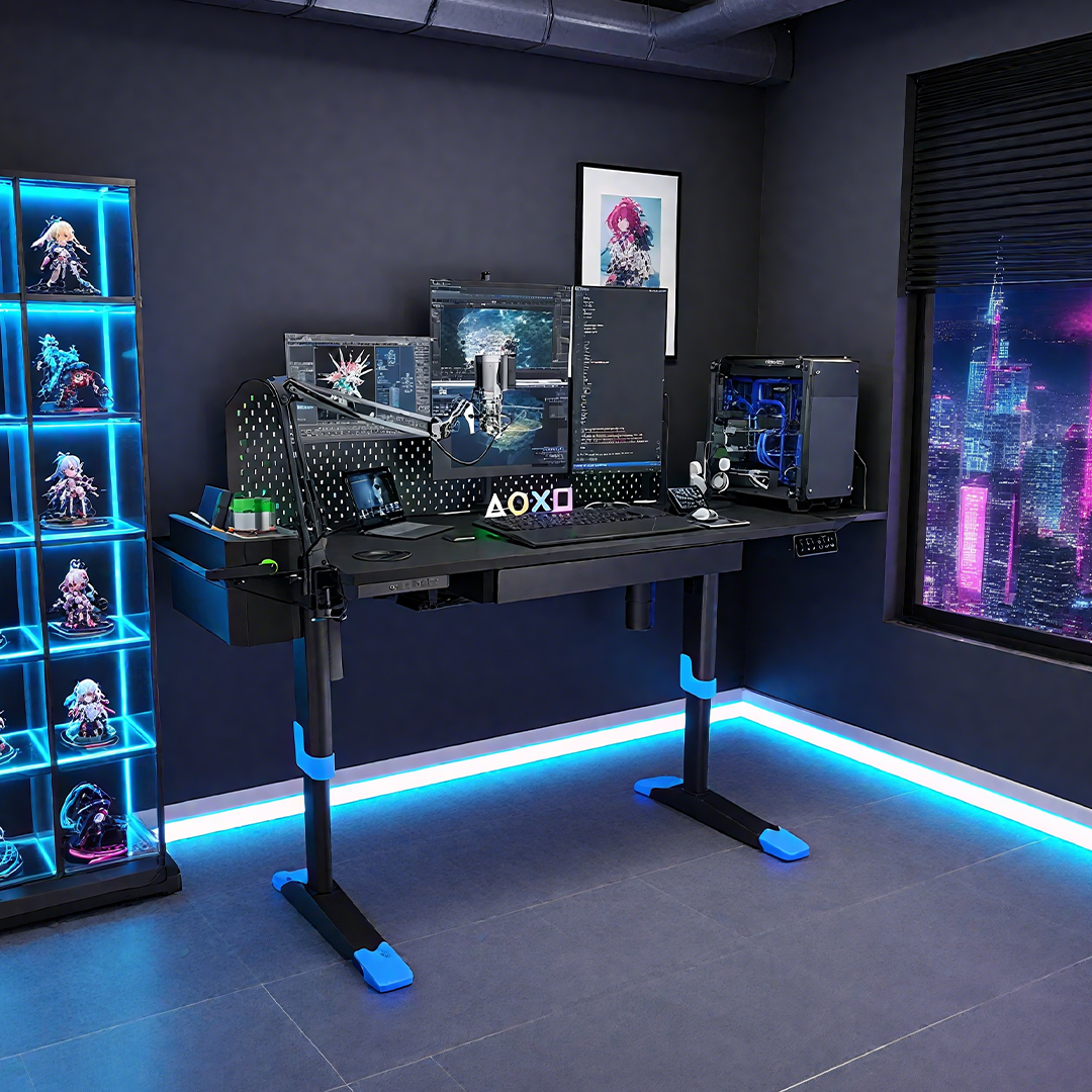 Livtab Cyberone Standing Desk with drawer -Dual Motor, cable management