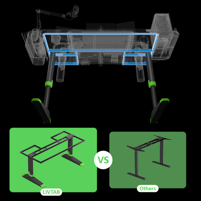 Livtab Cyberone Standing Desk with drawer -Dual Motor, cable management