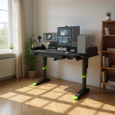 Livtab Cyberone Standing Desk with drawer -Dual Motor, cable management