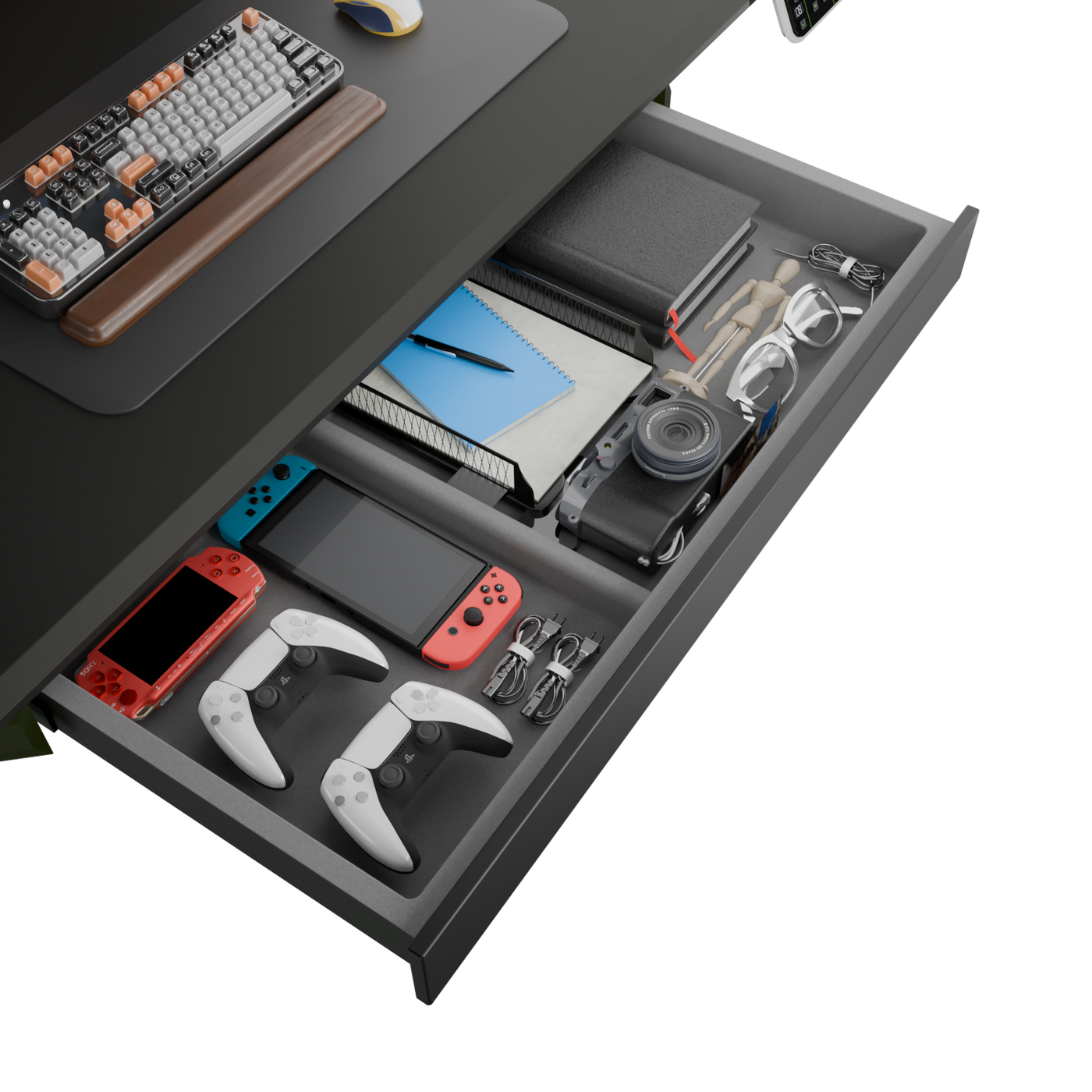 Livtab Cyberone Standing Desk with drawer -Dual Motor, cable management