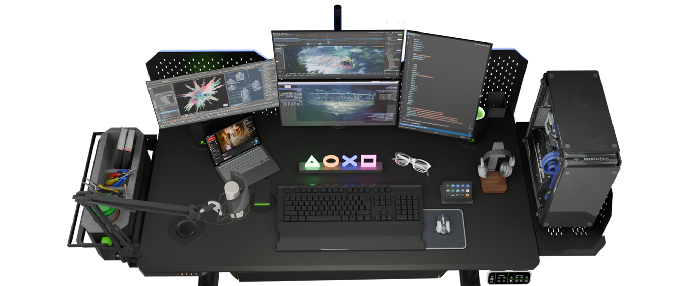 Livtab Cyberone Standing Desk with drawer -Dual Motor, cable management