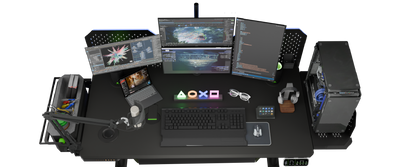 Livtab Cyberone Standing Desk with drawer -Dual Motor, cable management