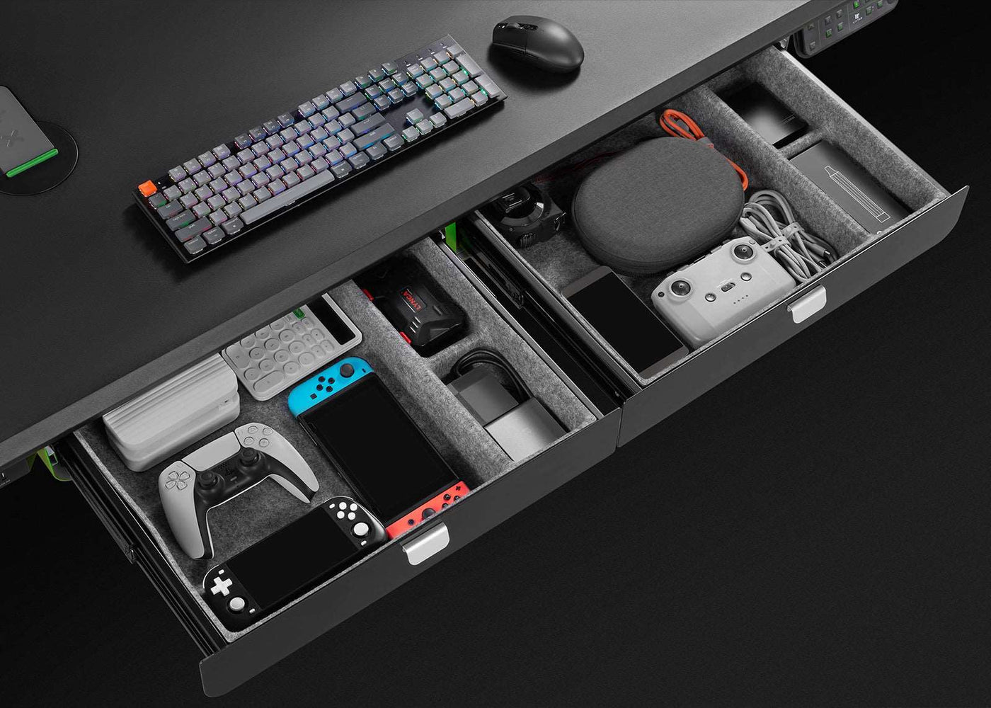 Livtab Cyberone Standing Desk with drawer -Dual Motor, cable management