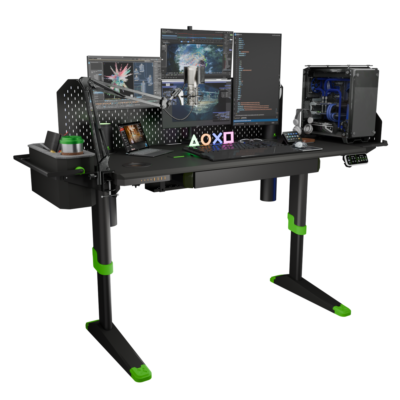 Livtab Cyberone Standing Desk with drawer -Dual Motor, cable management