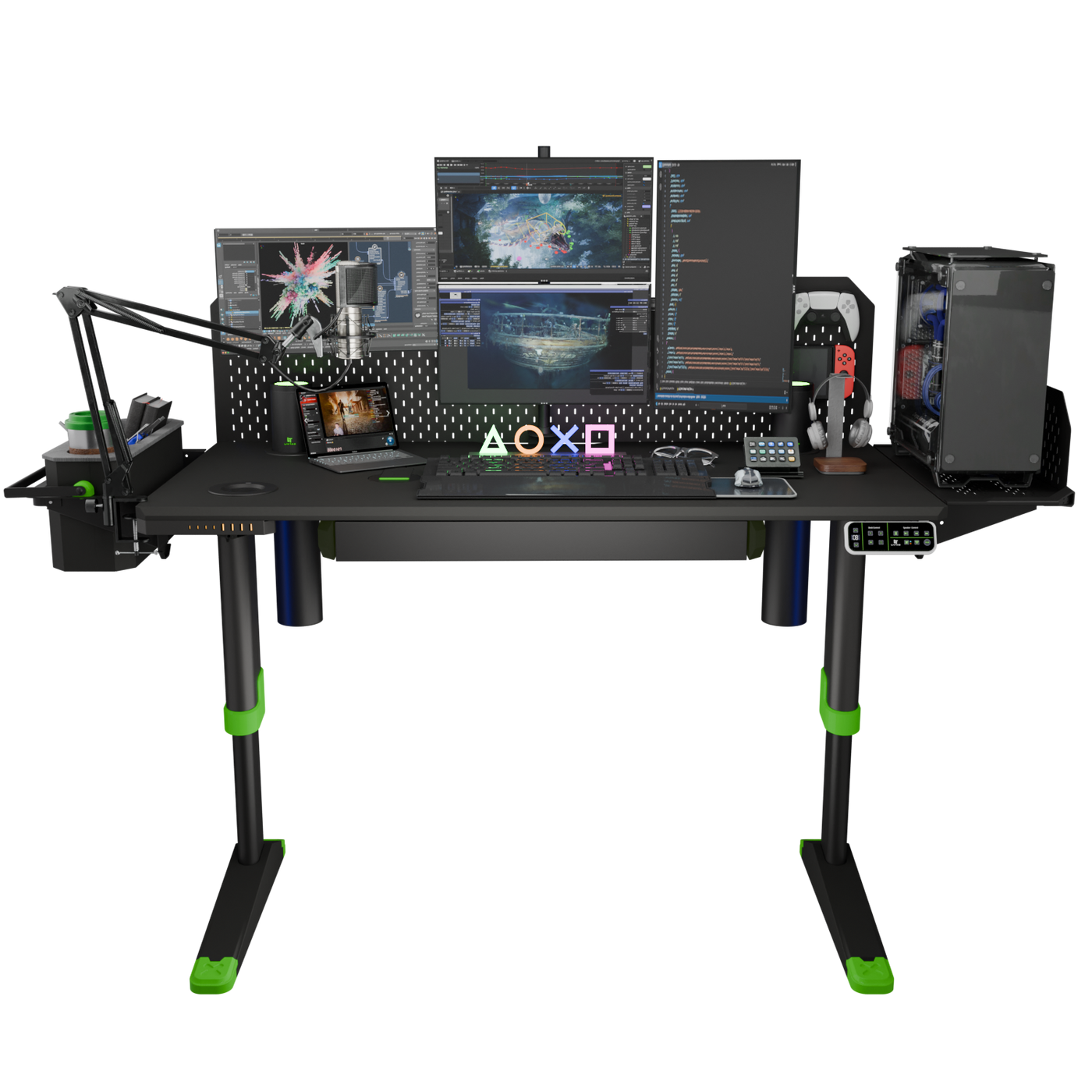 Livtab Cyberone Standing Desk with drawer -Dual Motor, cable management