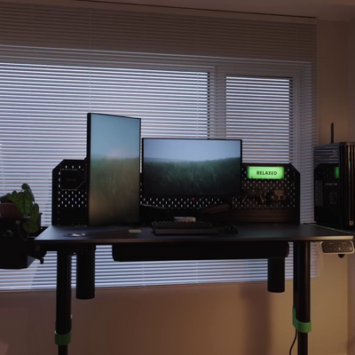 Livtab Cyberone Standing Desk with drawer -Dual Motor, cable management